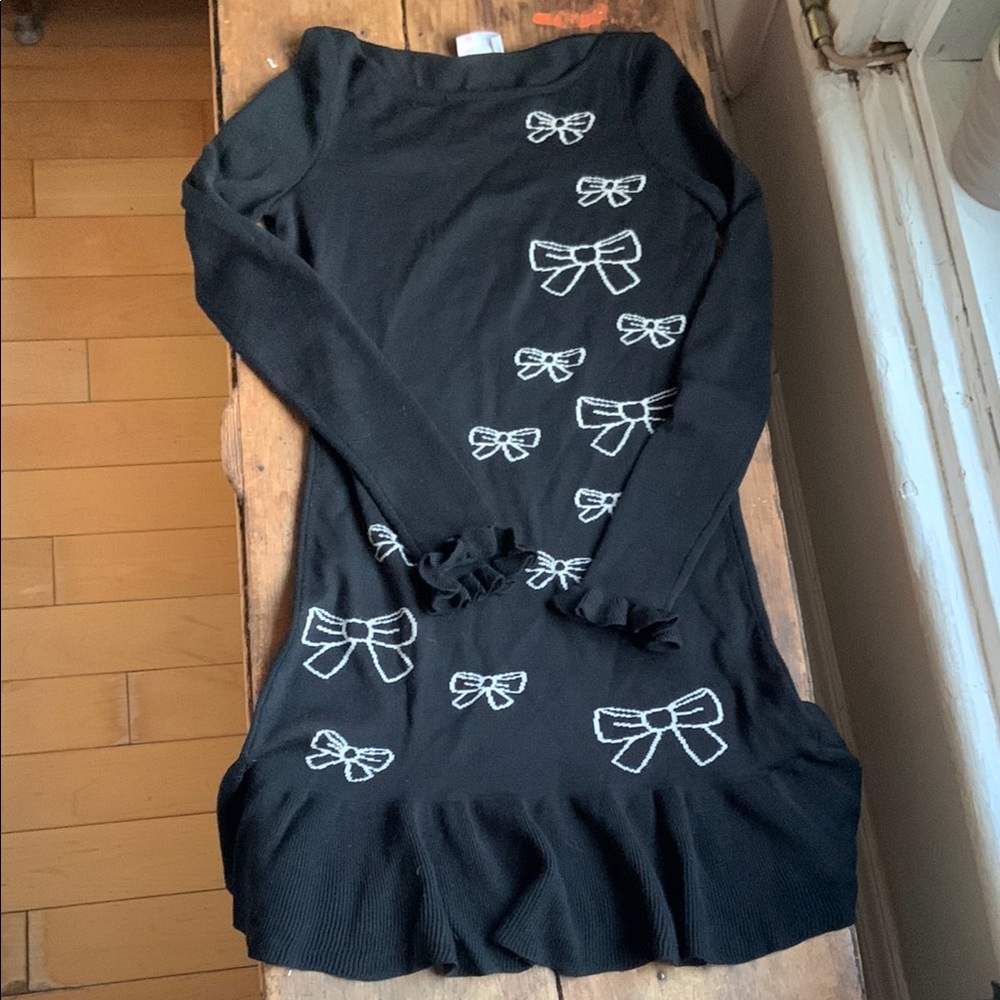 RED Valentino Elegant Black Dress with White Details